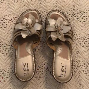 BOC wedge slide sandals - champagne color